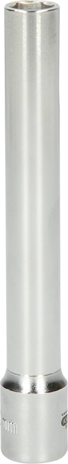 Chrome extension for socket wrench, cylindrical shape. Ideal for extending reach when working with screws.