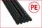 Several black polyethylene (PE) rods, arranged and compressed, with a red 'PE' symbol in the image.