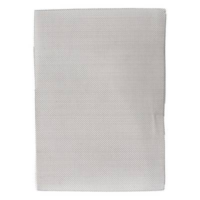 Grey cloth or carpet with a fine, uniform weave structure, rectangular in shape.