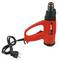 Red hot air hairdryer with power cable and handle, KS Tools brand, on white background.