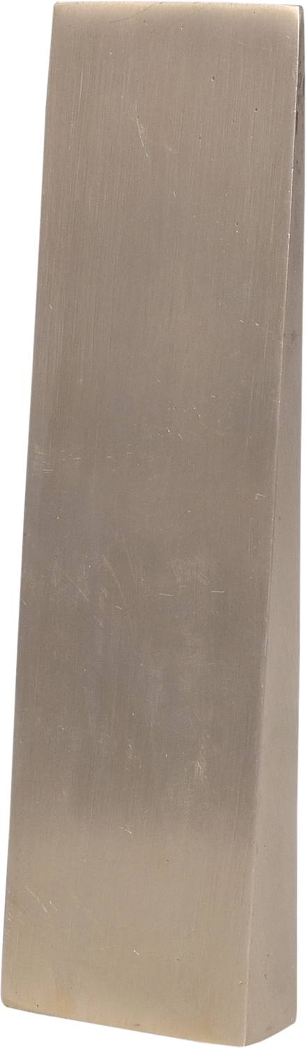 A rectangular, upright metal block with a smooth, matte surface.