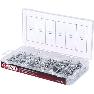 An open box with various assortments of bolts and nuts, sorted by size into five compartments.