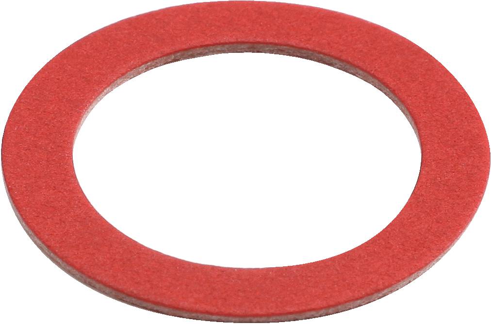 Red rubber sealing ring against a white background.