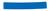 A long, rectangular blue ribbon lies on a white background.