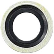 A round, flat metal ring with a black inner ring.