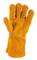Yellow safety work glove. Robust, with reinforced seams, suitable for heavy-duty tasks to protect hands.