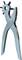 A silver hole punch pliers with a black wheel for adjusting different hole sizes. Primarily used for leather or fabric.
