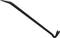 A black crowbar with two ends: a split end for pulling out nails and a curved end for levering.
