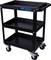 Black tool trolley with three shelves and movable castors, with 'Brilliant Tools' printed on the front panel.