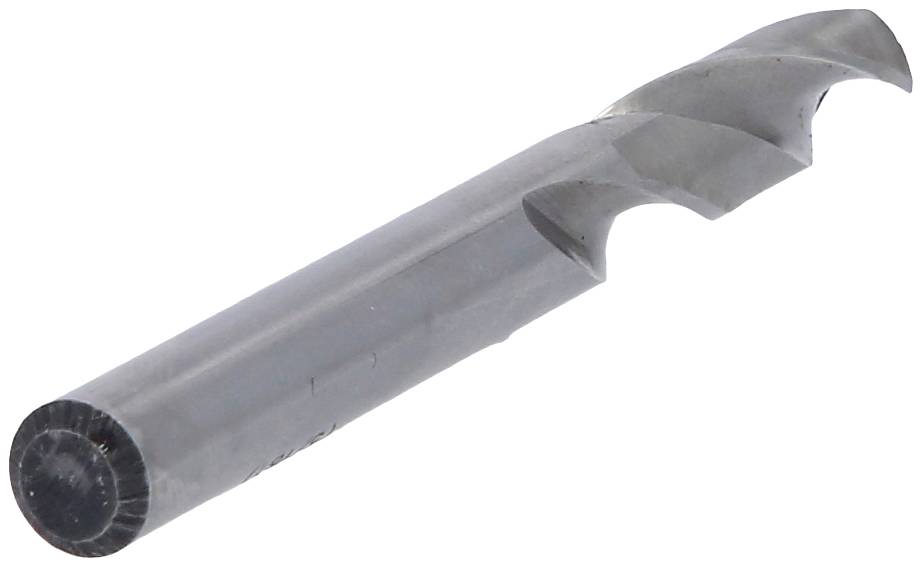 A spiral drill bit with a shiny metallic surface and sharp cutting edge, suitable for precise drilling.