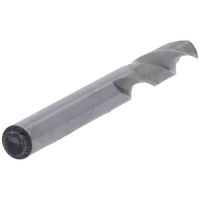 A spiral drill bit with a shiny metallic surface and sharp cutting edge, suitable for precise drilling.