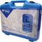 A blue tool case with the inscription 'BRILLIANT TOOLS'. The case contains an 18-piece cooling system diagnostic set.