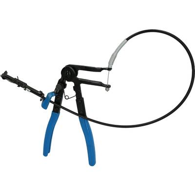 Pliers with blue handles and a long, flexible cable, used to access hard-to-reach areas.