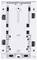 White, rectangular plastic frame mounting, likely for electrical switches or sockets.