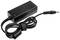 Black laptop power adapter with a long cable coiled in loops.