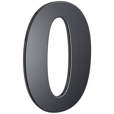 The image shows a stylised, black zero in a modern, three-dimensional design on a white background.