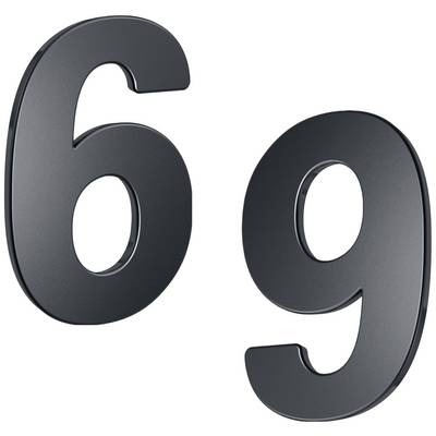Black metal numbers '6' and '9' on a white background, minimal spacing.