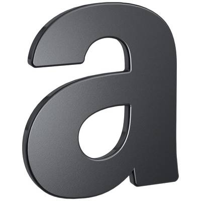 A stylised, three-dimensional letter 'a' in dark grey, standing, with shadow effect.
