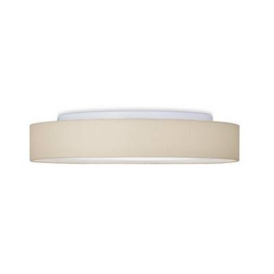 Round ceiling light with a beige-coloured shade and white diffuser, modern and minimalist design, suitable for interior spaces.