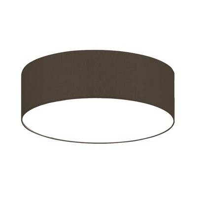 Brown ceiling light with a simple, round shape and white underside. Ideal for modern, minimalist interiors.