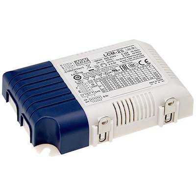 A rectangular electronic device with a blue and white cover, printed with technical details and tables on the top surface.