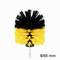 A black and yellow round brush with a handle, 88 mm in diameter, on a white background.