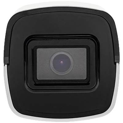 A close-up of a black surveillance camera with a central lens in a square housing.