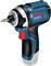 Bosch cordless drill, model 'GDR 12V-105', compact with an ergonomic handle, blue and black, suitable for DIY enthusiasts and professional use.