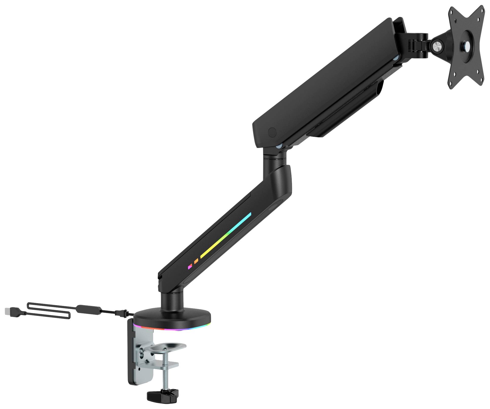 DELTACO GAMING RGB Single Monitor desk mount 43,2 cm (17") 81,3 cm