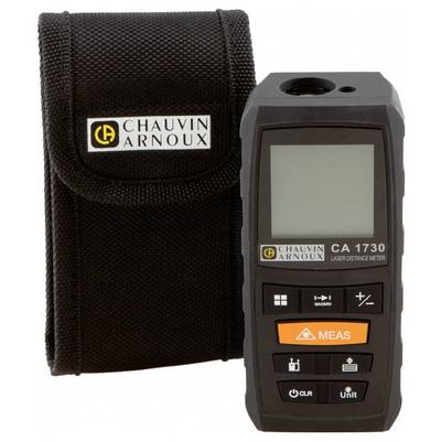 'CA 1730' laser distance meter by Chauvin Arnoux beside a black transport case with logo.