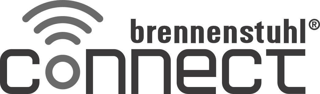 Logo for brennenstuhl connect with a Wi‑Fi signal icon above the wordmark.