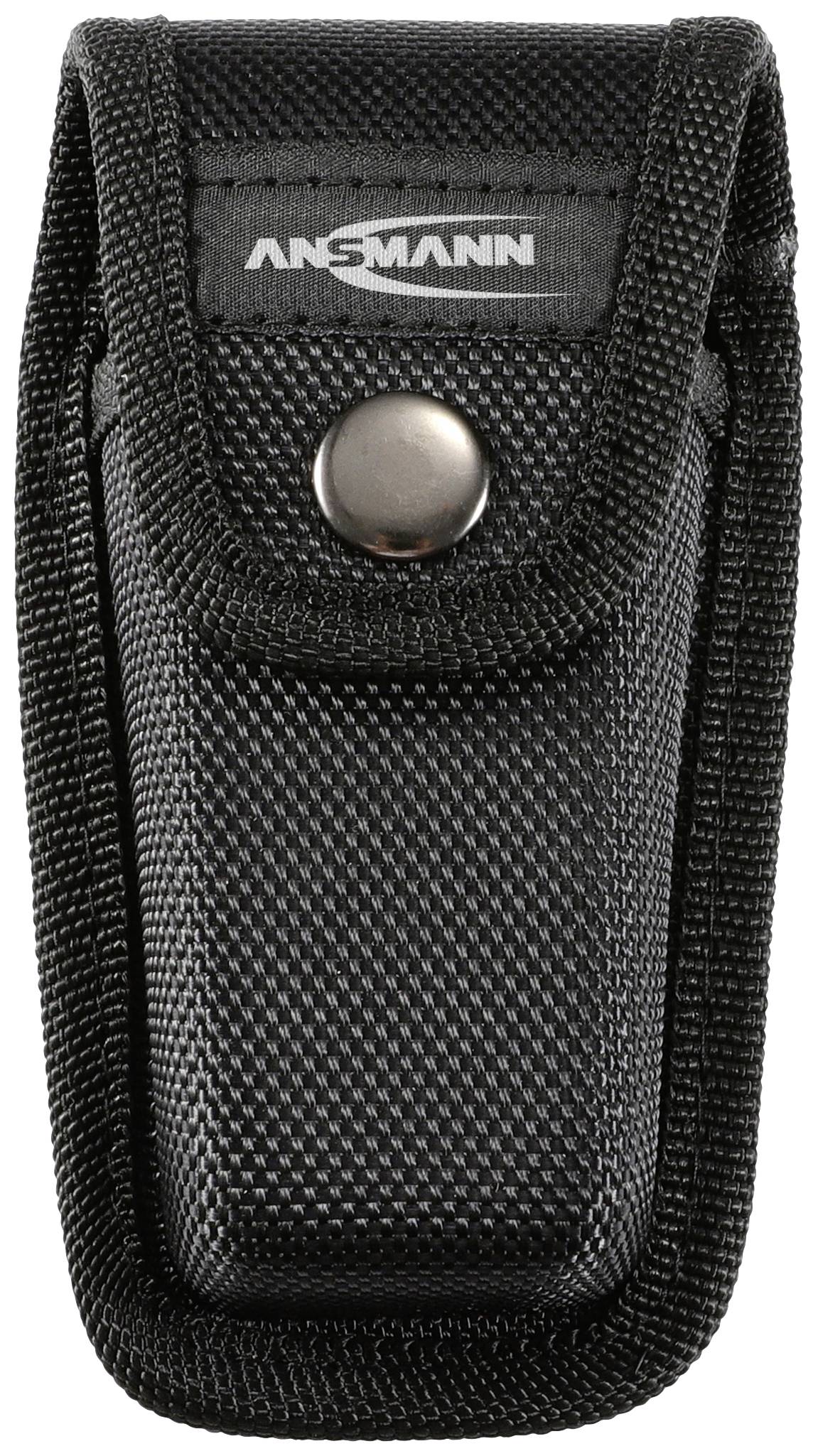 Black and grey nylon case with a press-stud fastening and white "ANSMANN" logo on the flap.