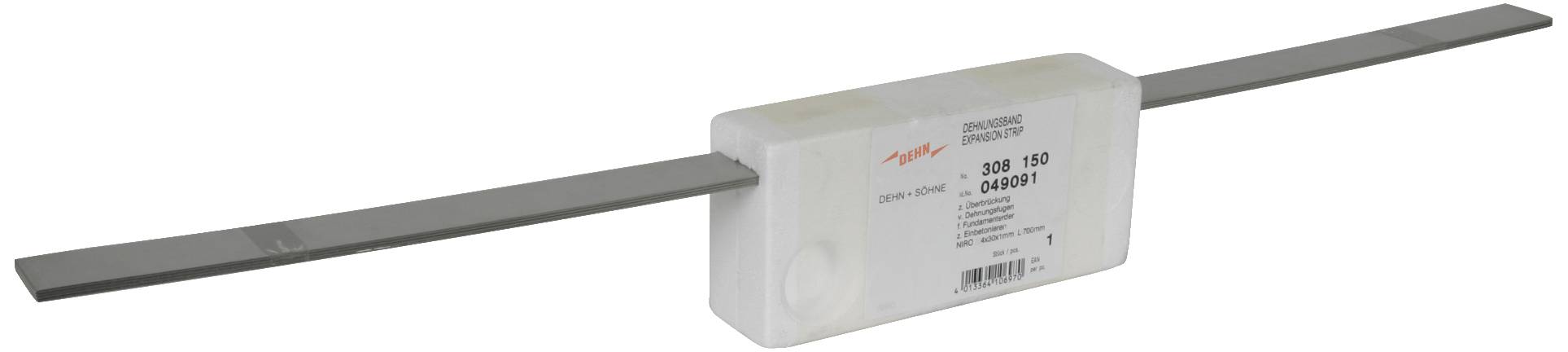 A metal file is shown in a transparent plastic packaging. The packaging bears a label with inscriptions.