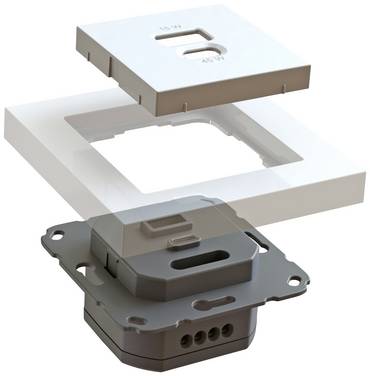 Ehmann 6460x0100 USB charging socket incl. USB, incl. USB-C®, Power Delivery White