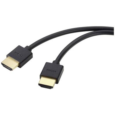 Two black HDMI cables with gold-plated connectors are lying side by side on a white background.