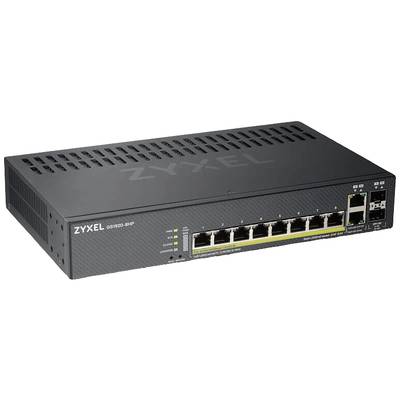 Network Switch ZXEL GS1920 with eight Ethernet ports and two SFP ports, suitable for industrial applications.