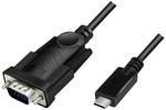 USB 2.0 Type C cable, USB-C/M to DB9/M, serial, black, 1.2 m