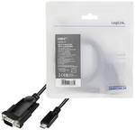USB 2.0 Type C cable, USB-C/M to DB9/M, serial, black, 1.2 m