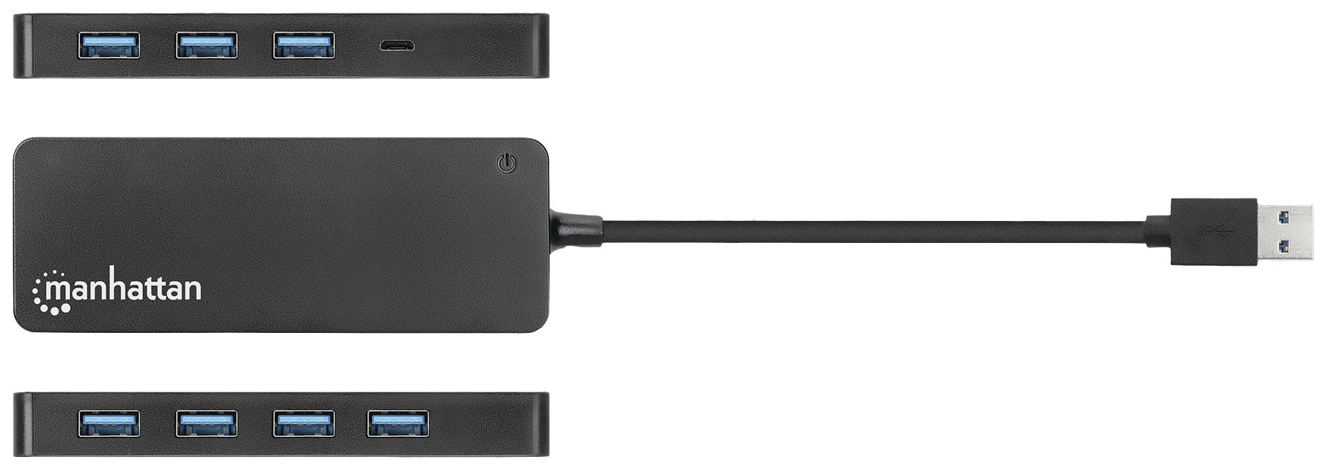 Manhattan 168403 USB hub USB A (USB 3.2 1st gen) Black 168403-4