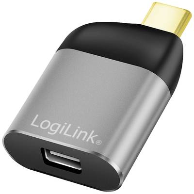 USB-C to Micro-USB adapter by LogiLink, with a silver housing and gold-coloured USB-C plug, for connecting devices.