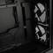 Black computer case interior with two mounted fans in the right area. Cable management visible, no installation accessories.<br><br>(Note: The translation is already in British English, as the text does not require significant localisation.)