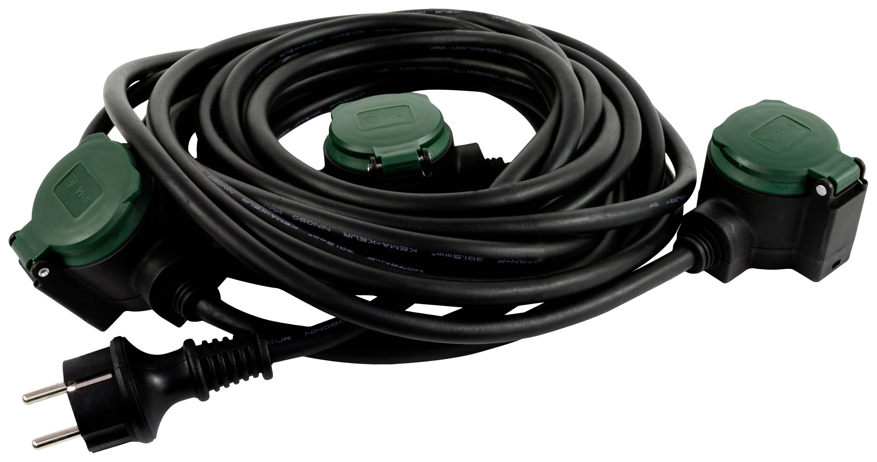 Image of REV 0017103512 Current Cable extension 16 A Black, Green 10 m H07RN-F 3G 1,5 mm²