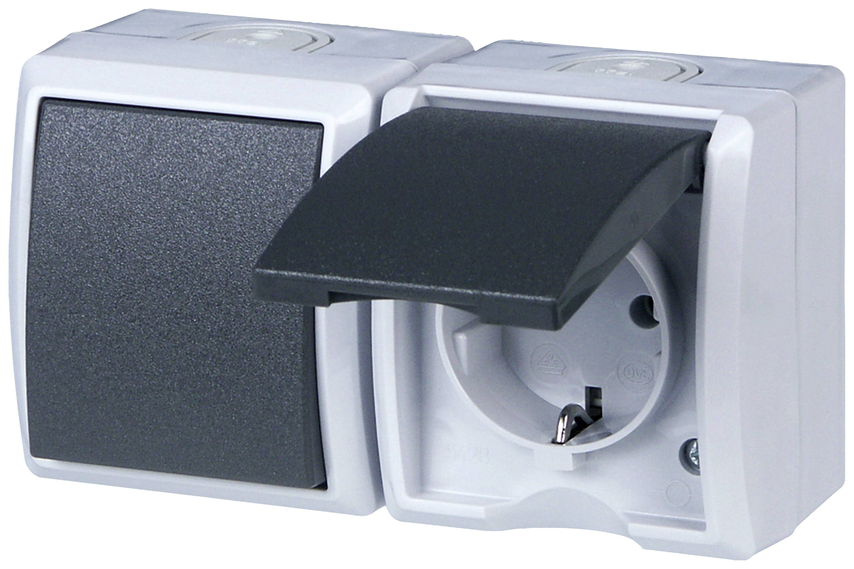 Image of REV Complete Switch/socket combo AquaForm Light grey 0510231777 1 pc(s)