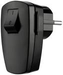 Earthing-contact plug with switch plastic reconnected, black