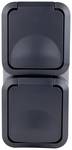 AP-switch program IP55 AquaStorm gray socket 2-fold vertical