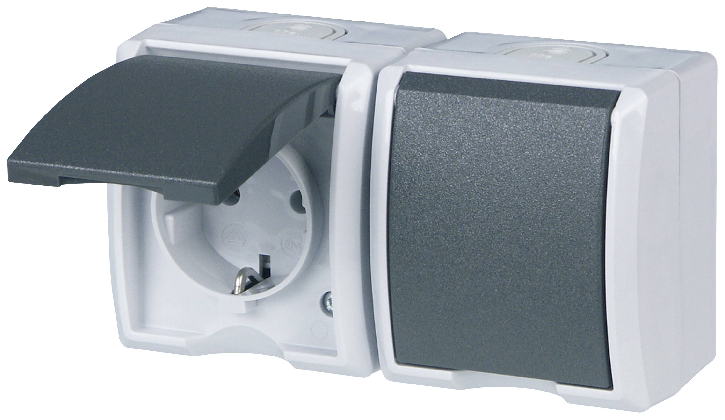 Image of REV Complete Two gang socket Light grey 0510221777 1 pc(s)