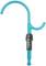 Blue, multi-functional hook with adjustable attachment, suitable for hanging or positioning objects in various ways.