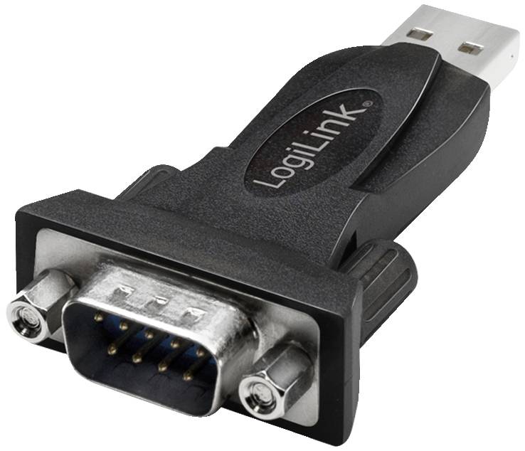 LogiLink Series Adapter [1x USB 2.0 connector A - 1x RS232 plug] 0 mm Black