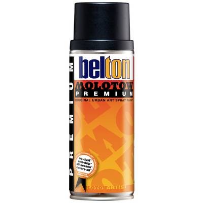 'Spray can by Belton Molotow Premium Urban Art; orange label with text and brand logo, suitable for graffiti.'