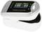 Finger pulse oximeter with display showing '%SpO2' as 99 and 'PRbpm' as 64. Device in silver and white.